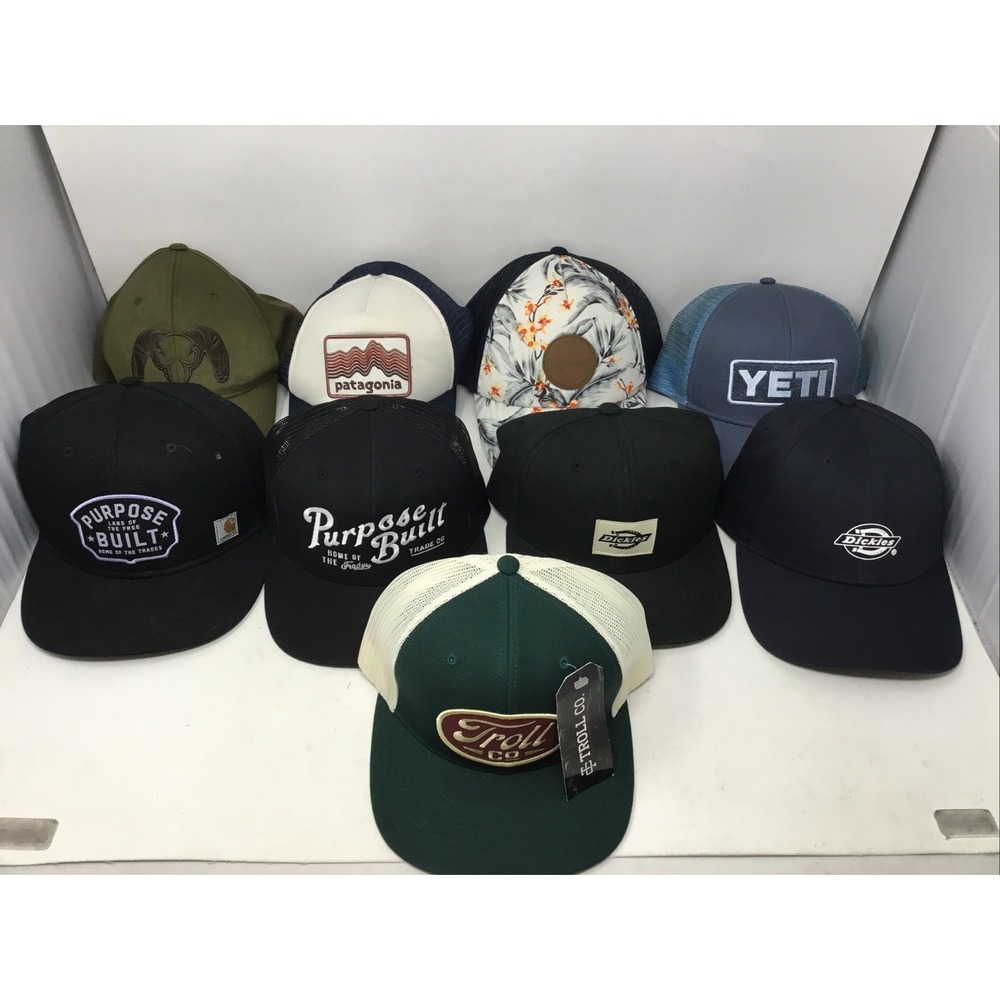 Lot Of 9 Hats Patagonia Kuiu Yeti Ripcurl Dickies Troll SnapBack Trucker See Pic